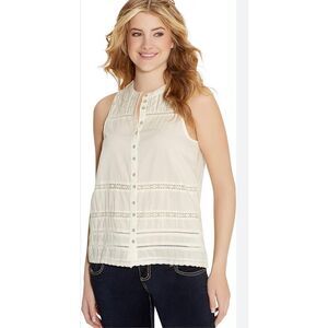 Silver Jeans Women’s Flowy Lace Crochet Sleeveless Top Size XS NWOT